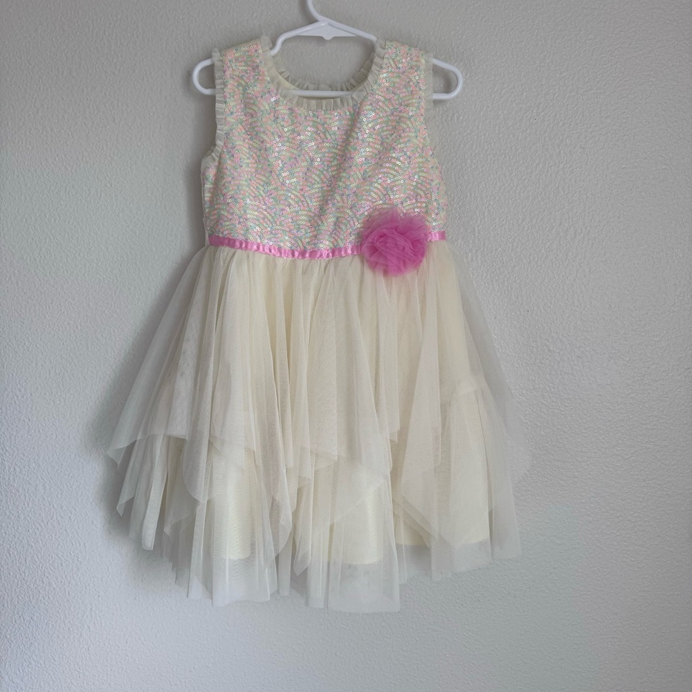 Toddler Yellow Tulle Sequence  Dress